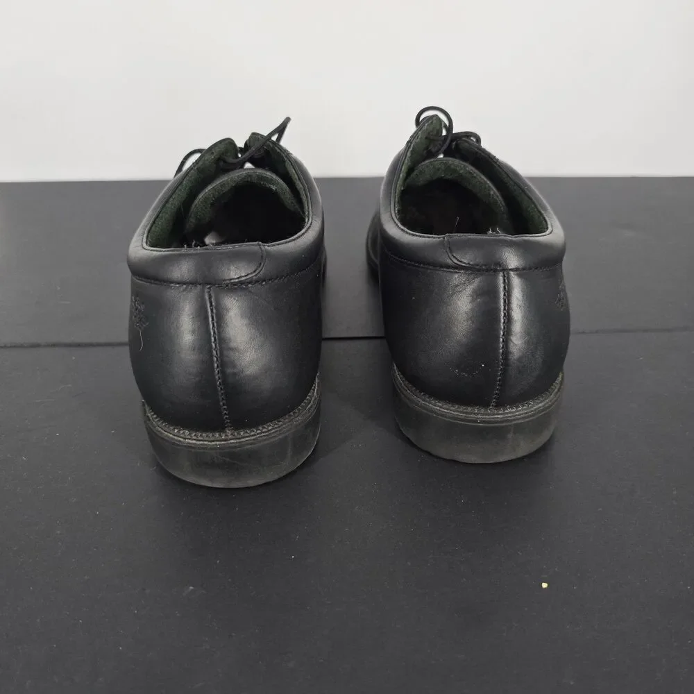 Dockers Oxford Shoes Mens 10M Black Leather Lace Up Uniform Work Dress Lug Sole